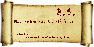 Maczedovics Valéria névjegykártya